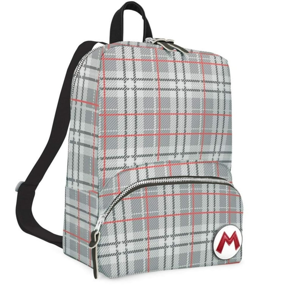 Super Mario Bros. Nintendo Switch Plaid Kids Backpack NWT